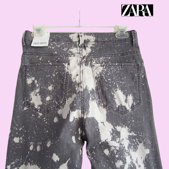 Zara NEW Y2K Paint Splatter High Rise Denim Skinny Legging Jean 8 - Picture 11 of 12
